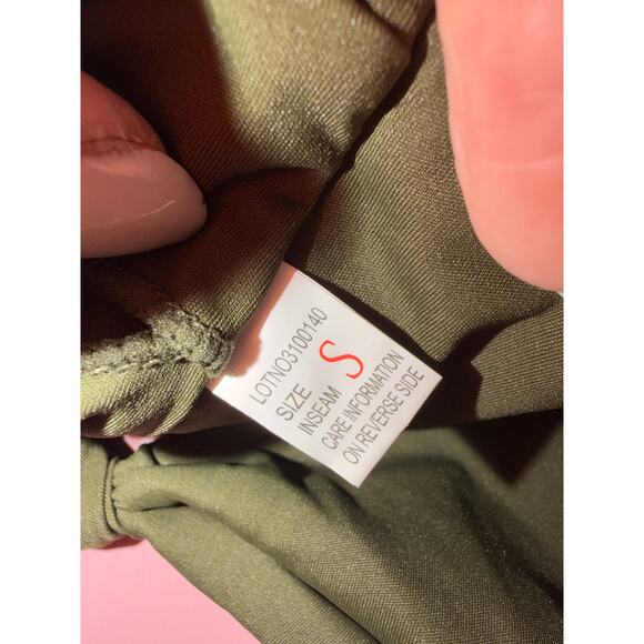 Women's Small Green Sexy Triangle Two Piece V-Neck Solid Knot Front Swimsuit - Picture 7 of 7